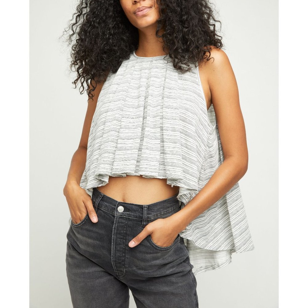 Free People Turn It Up Tank / Ivory Blue Combo